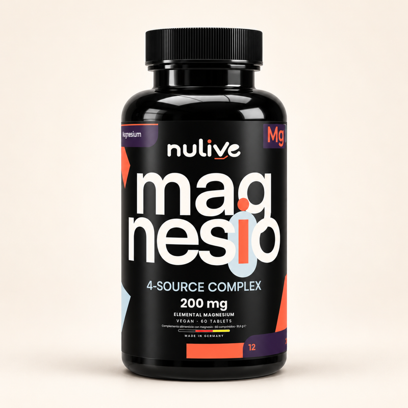 Magnesio 4X NULIVE — 200 mg | 60 comprimidos veganos
