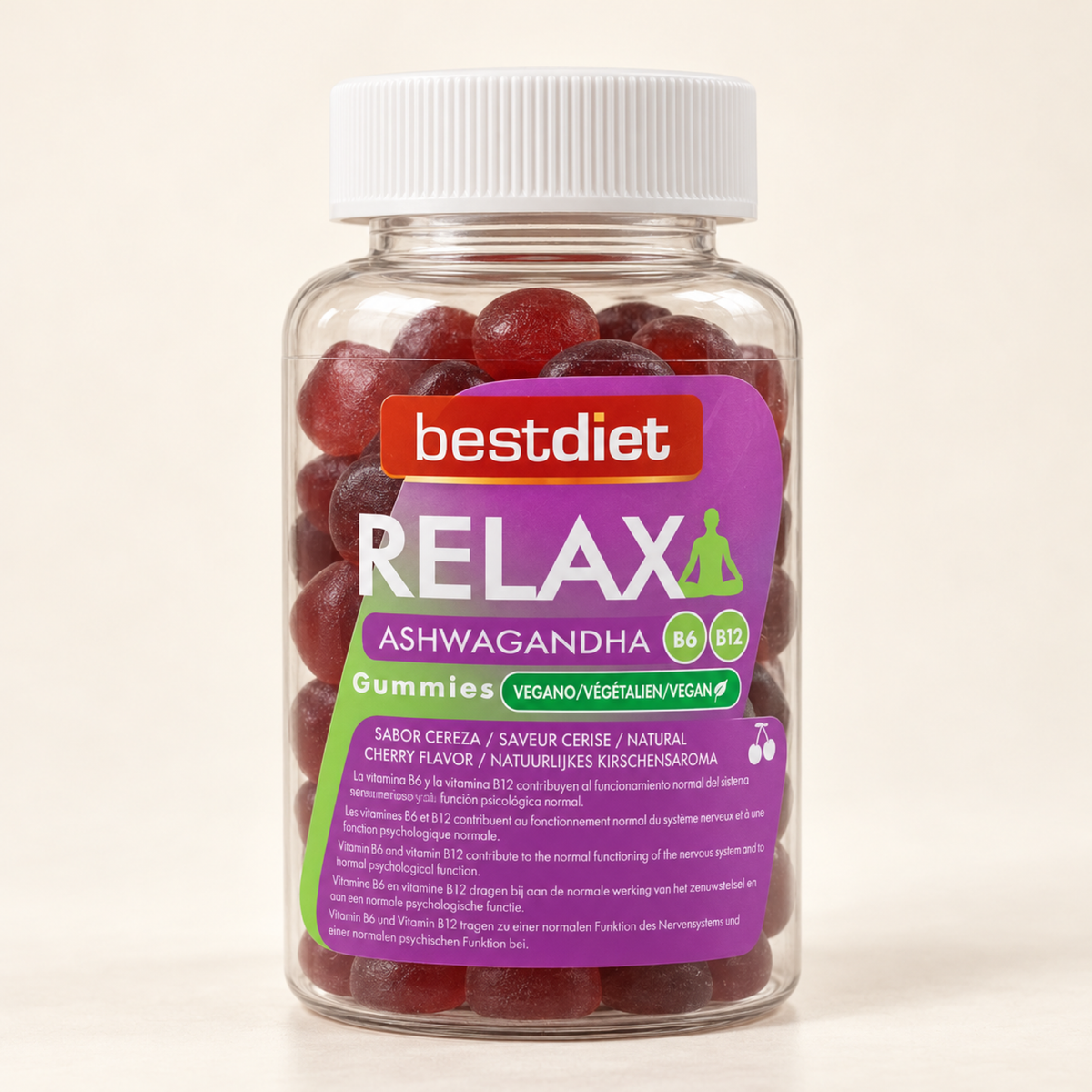 Gominolas de ashwagandha con vitaminas B6 y B12