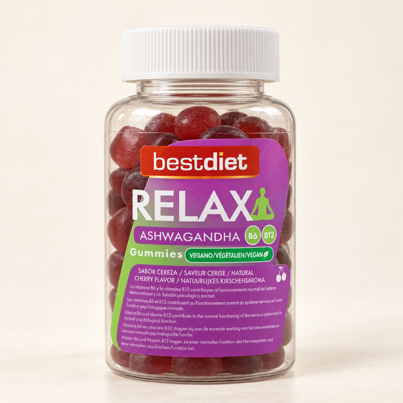 Gominolas de ashwagandha con vitaminas B6 y B12
