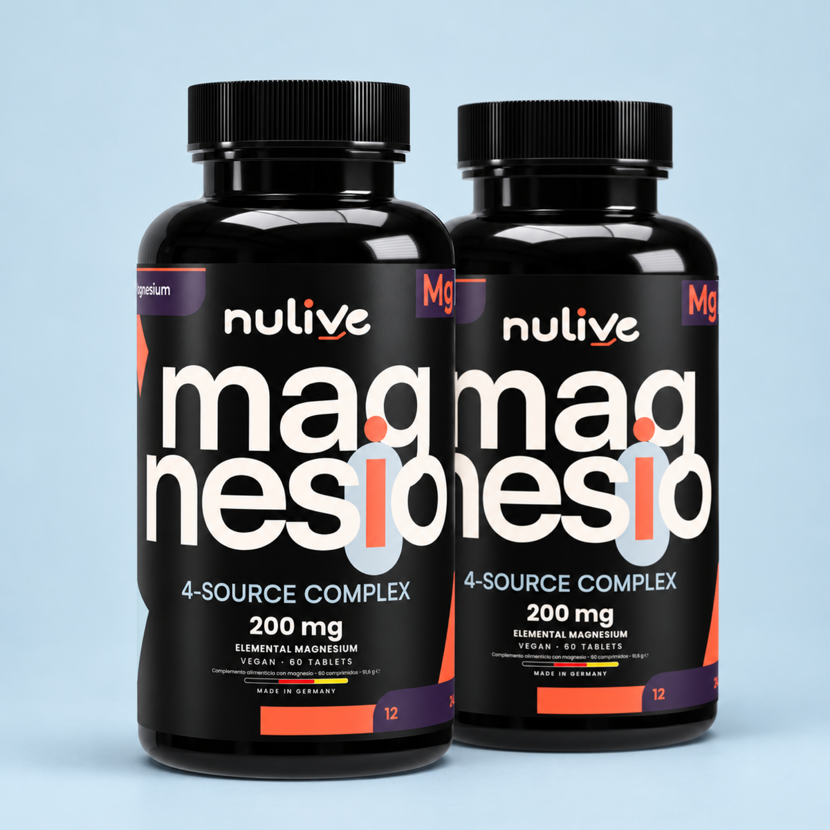 Magnesio 4X NULIVE — 200 mg | 60 comprimidos veganos