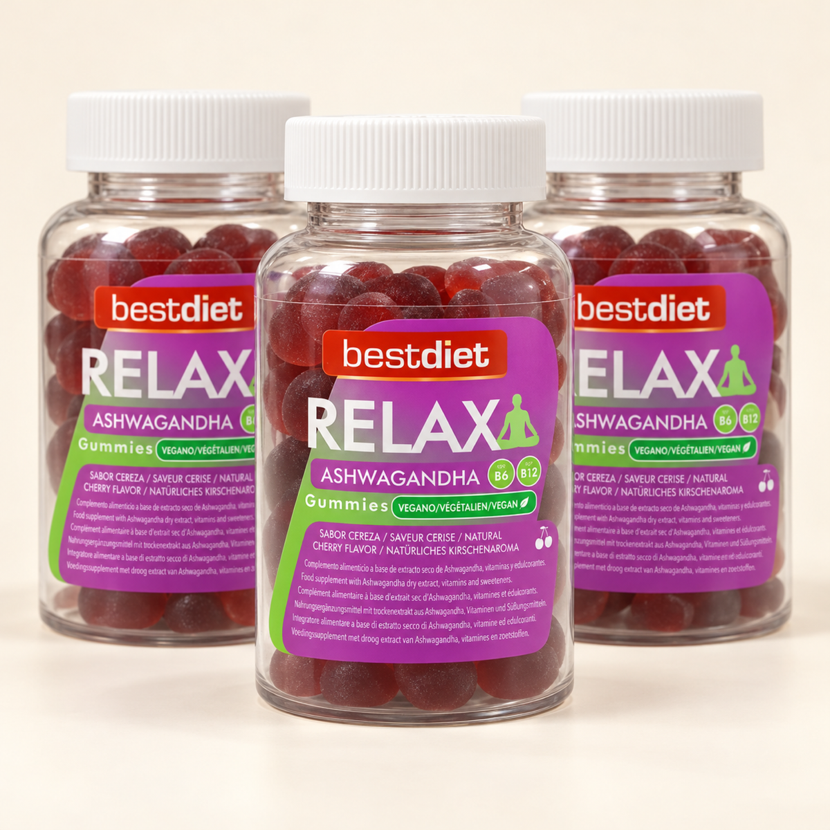 Gominolas de ashwagandha con vitaminas B6 y B12