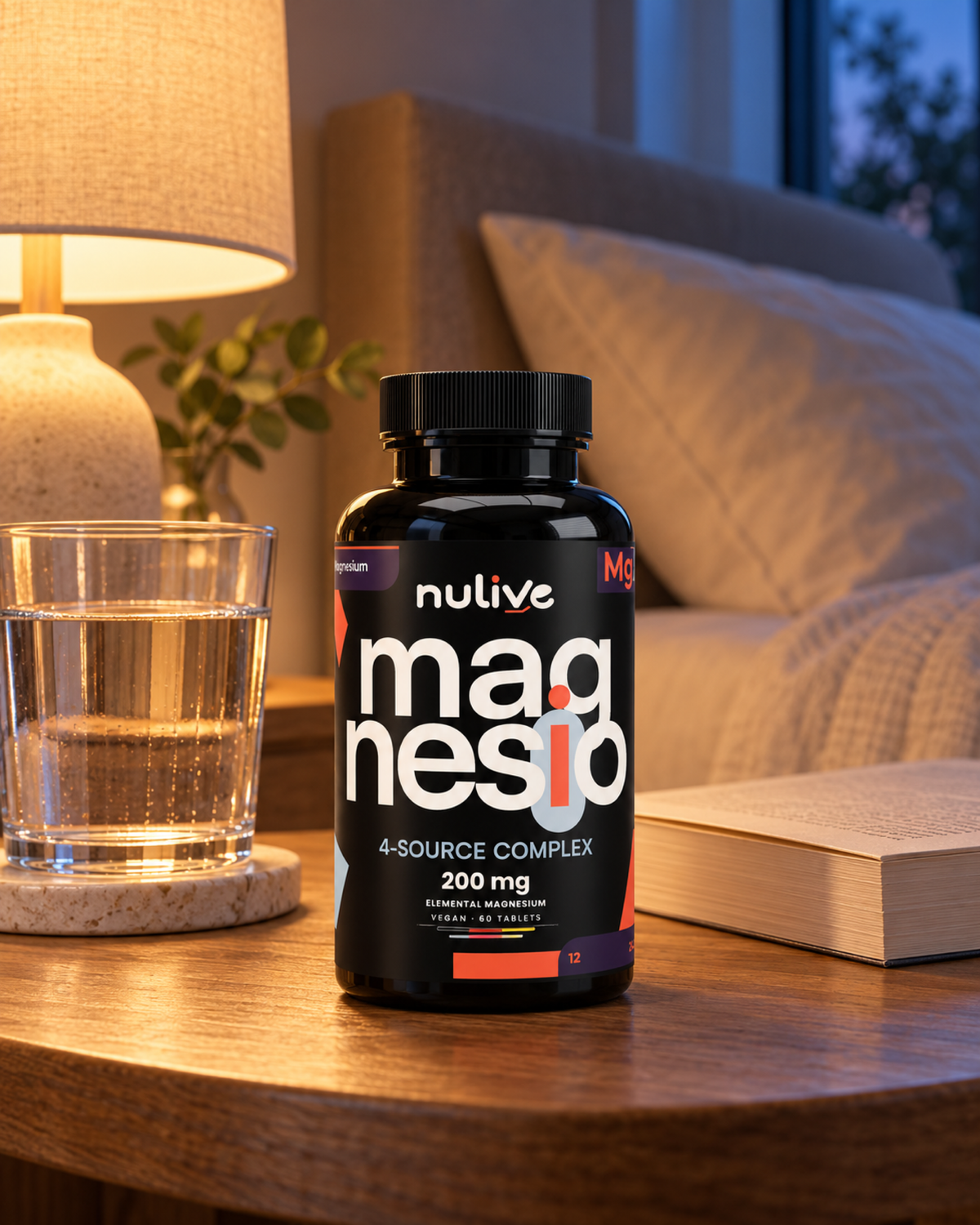 Magnesio 4X NULIVE — 200 mg | 60 comprimidos veganos