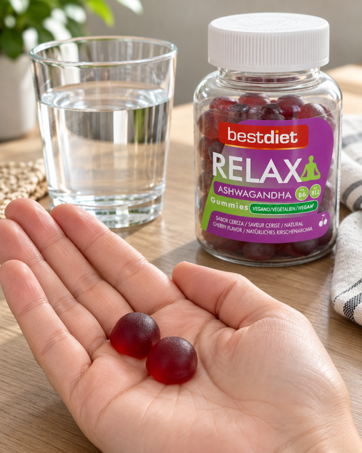 Gominolas de ashwagandha con vitaminas B6 y B12