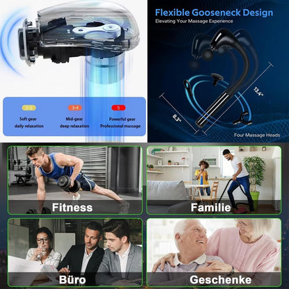 MASAJEADOR MUSCULAR ERGONÓMICO CON MANGO EXTENSIBLE