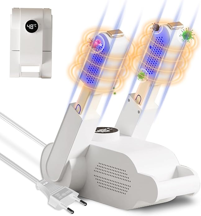 Calentador secador de zapatos portátil.