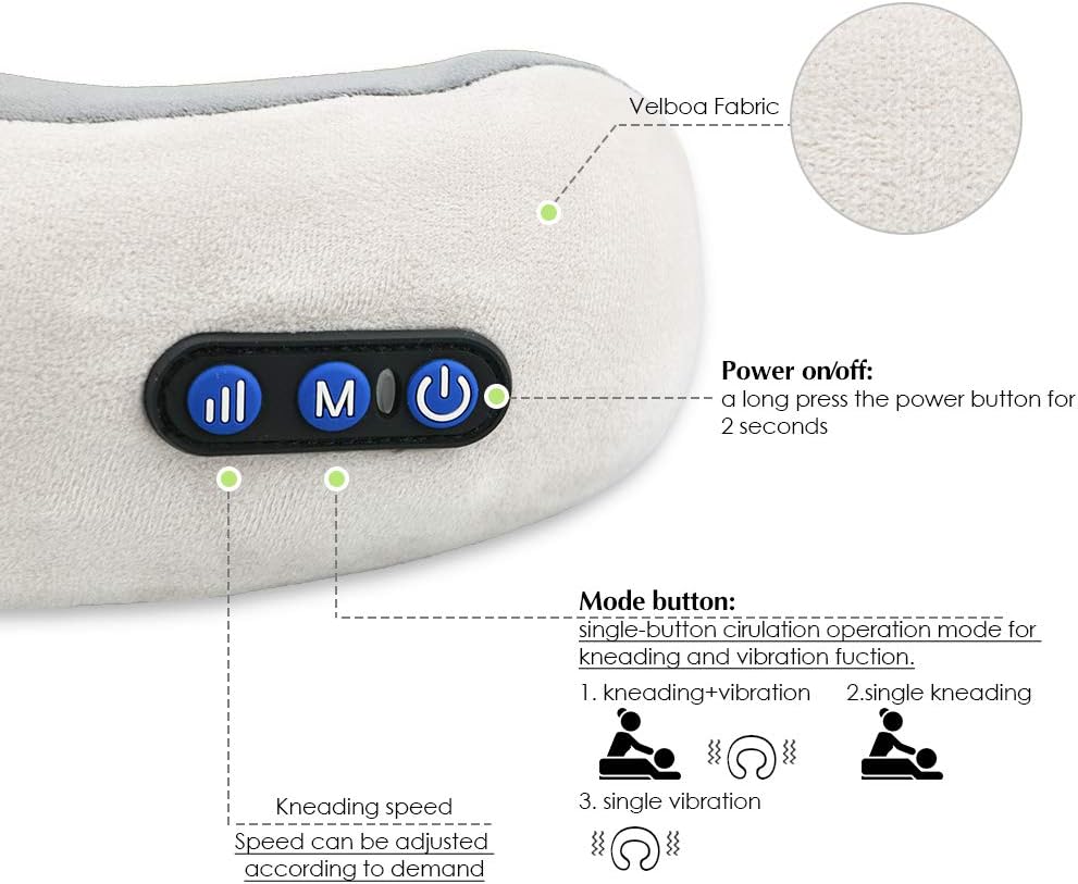 COJÍN DE MASAJE ELÉCTRICO PARA CUELLO CON CALOR