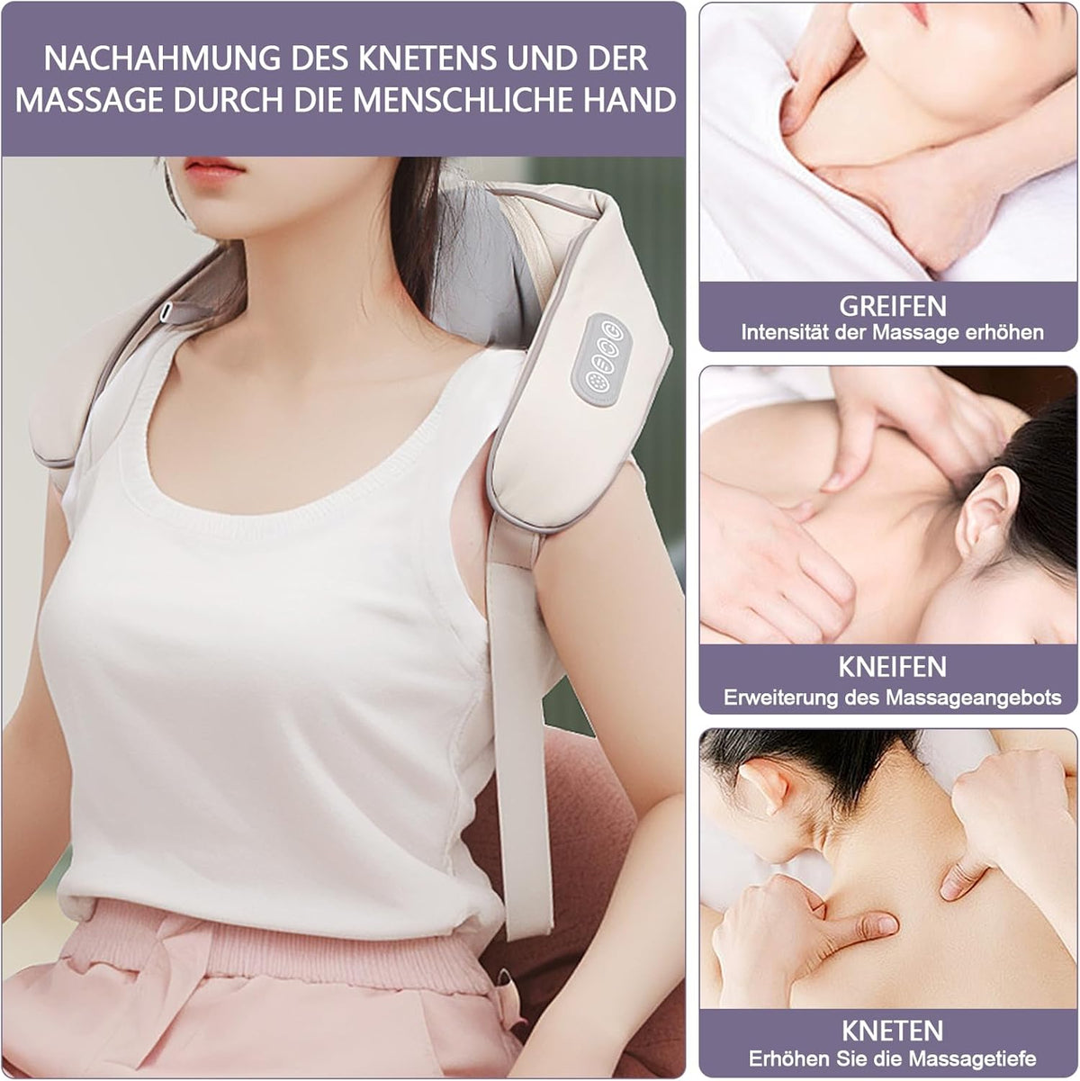 MASAJEADOR 5D CON CALOR PARA CUELLO Y HOMBROS