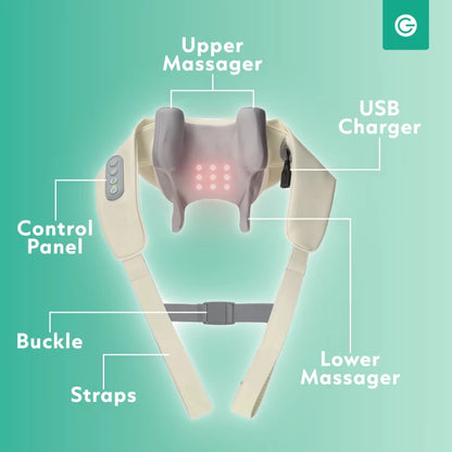 MASAJEADOR 5D CON CALOR PARA CUELLO Y HOMBROS