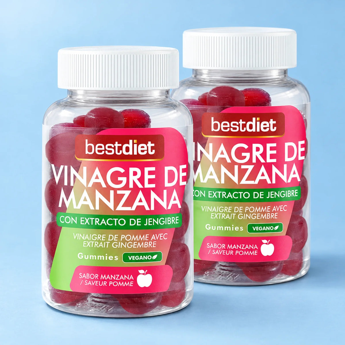 Gominolas de vinagre de manzana con jengibre